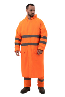 Плащ дождевик сигнальный оранжевый