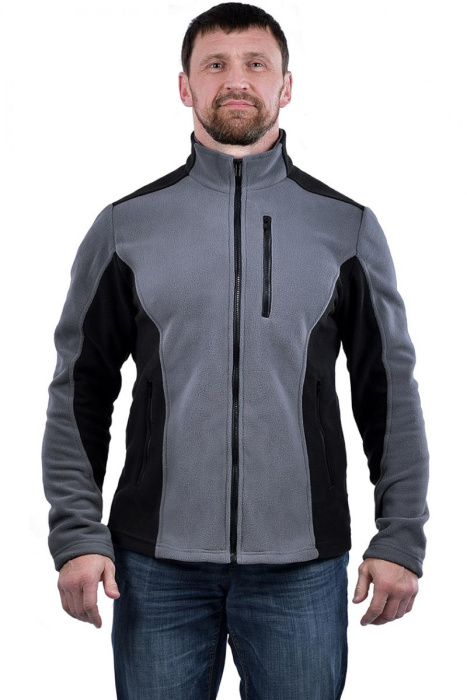 Толстовка «КУР 748» флис серая с чёрным